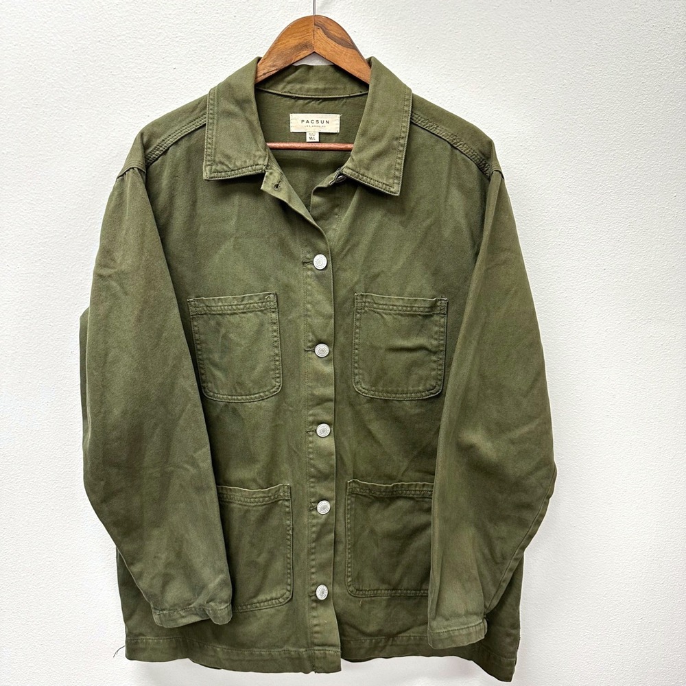 PacSun Oversized Cotton Chore‎ Coat Dark Olive Green M/L